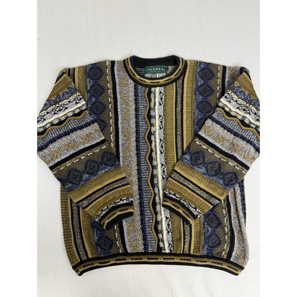 Vintage‎ 90s Tundra Sweater Men's Large Textured 3D Coogi Style Hip Hop Canada